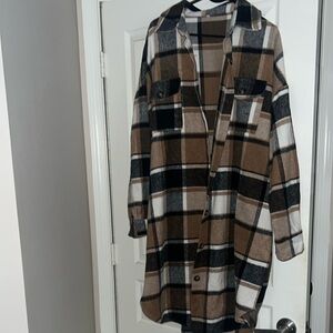 Long Plaid Jacket Shirt